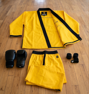 Uniforme de Artes Marciales Mixtas Regal, Amarillo y Negro, Traje de Judo Unisex, 100% Poliéster, Uniforme de Boxeo, Karate, Unisex - Product Image 1