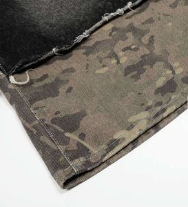 Shorts en jean décontractés pour hommes, motif camouflage vintage, taille mi-haute, en coton écologique, vêtements d'été, vente en gros, directement de l'usine, pas cher - Product Image 5