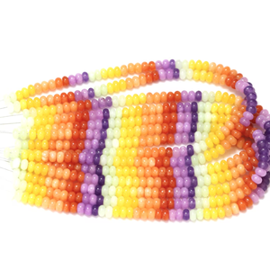 Multi-Color Quartz Rondelle Beads: Smooth Gemstone, 7-9mm - Product Image 4