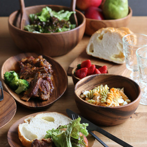 Tazón de Madera de Acacia Natural MANYO, con Hermosa Textura, Seguro para Niños, Ecológico, Vajilla de Madera Duradera para Decoración de Cocina y Hogar - Product Image 5