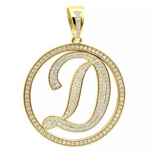 Colgante de Letra D Chapado en Oro de 14K con Moissanita, Joyería Geométrica Redonda para Hombres y Mujeres, Regalo para Fiestas - Product Image 1