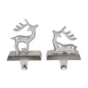 Trending Golden Deer <b>Christmas</b> <b>Stocking</b> <b>Holder</b> With Brass Finish Traditional Holiday Decor Hook <b>Stocking</b> <b>Holder</b> - Product Image 4