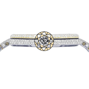 Montre-bracelet Hip Hop personnalisée en acier inoxydable, boîtier rond entièrement pavé de diamants de laboratoire, étanche, édition limitée, cadeau - Product Image 2