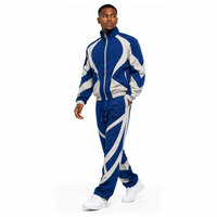 Ensemble 2 pièces slim fit : veste zippée et pantalon, hiver, respirant, polyester/nylon, imprimé par sublimation, épaules tombantes, poids lourd