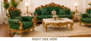 Muebles para el Hogar Tallados a Mano de Estilo Castillo, Juego de Sofás de Madera Maciza de Alta Calidad para Sala de Estar, Estilo Francés, Juego de Muebles de Salón para 5 Personas - Product Image 4