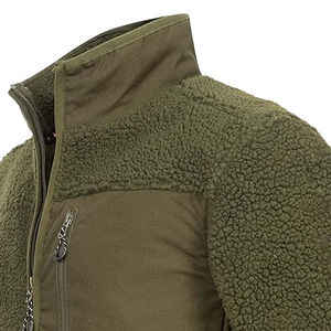 Veste d'hiver en polaire Sherpa à manches longues et fermeture éclair, couleur unie, coupe ample, style streetwear pour homme, vente en gros sur mesure - Product Image 4