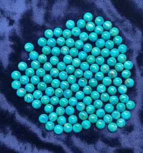 Turquesa Mohave de Alta Calidad y Respuesta Rápida, Gema Natural Azul Redonda de 9 mm, Piedras Sueltas, Turquesa Jaipur para Joyería - Product Image 1