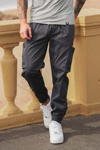 Pantalon cargo pour homme à séchage rapide, gris, taille élastique, coupe régulière, résistant à l'eau, pour la randonnée en plein air, le travail, multi-poches - Product Image 3