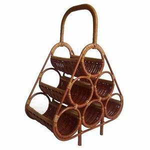 Lightweight Rattan Wine Rack For <b>Small</b> Kitchen <b>Storage</b> And Decorative Wine Bottle Organizer For Apartment Living - Product Image 6
