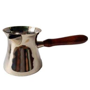 Cafetera Turca de Cobre Hecha a Mano, Cezve, Cafetera para Estufa con Mango de Madera, Diseño Tradicional - Product Image 4