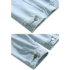 High Quality Men's Casual <b>Denim</b> <b>Jacket</b> 100% Cotton Solid Color Stand Collar Coated Pocket Light Woven Fabric for Spring Style - Product Image 5