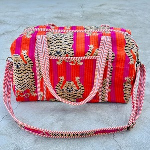 Sac de voyage en coton léger et écologique fait main, motif poisson, design matelassé, grande capacité, sac fourre-tout décontracté, fermeture à glissière - Product Image 5