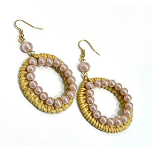 Hot Designs Pendientes de ratán de forma redonda para mujer Hecho en Vietnam Accesorios de joyería multicolor Accesorios de moda - Product Image 1