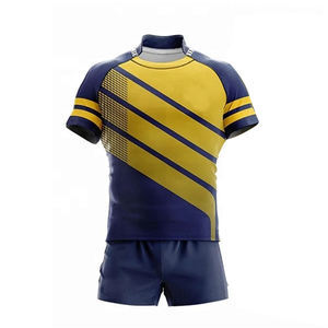 Ensemble d'uniformes de rugby personnalisés imprimés par transfert thermique, ajustés, à séchage rapide, grande taille, Rashguard Spandex/Coton - Product Image 4