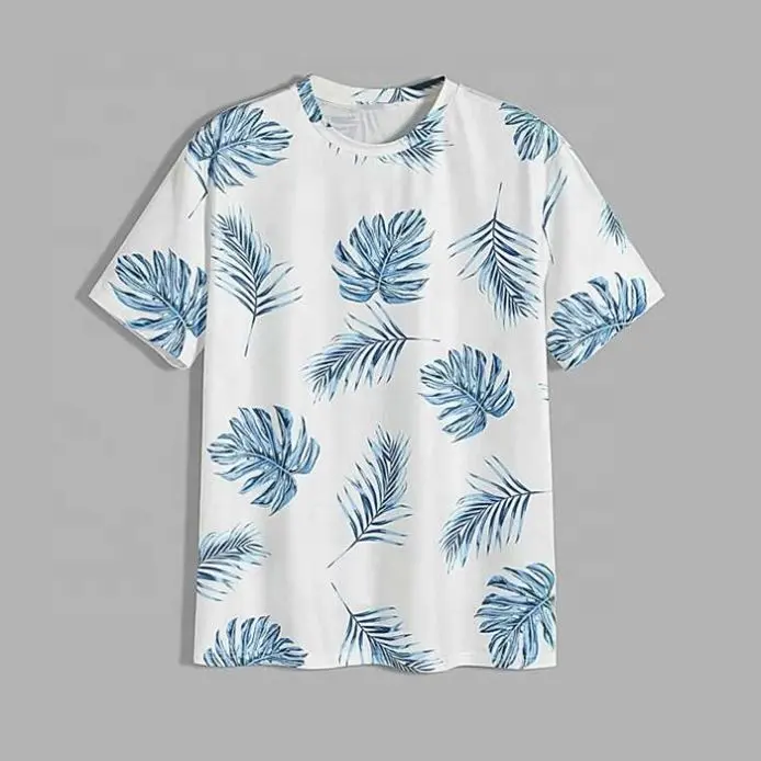 Hot Sale Großhandel Mode lässig stilvolle tropische Druck T-Shirt Kurzarm Rundhals ausschnitt Herren Digitaldruck T-Shirts