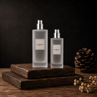 Flacon de parfum en verre carré haut de gamme personnalisable 30ml 50ml 100ml, avec logo OEM personnalisé, impression sérigraphiée, flacon en verre vide