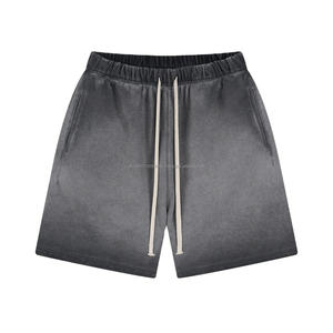 Short de jogging d'été personnalisé short de survêtement en coton éponge française baggy en détresse short de délavage à l'acide avec broderie de strass d'impression bouffante pour hommes - Product Image 2