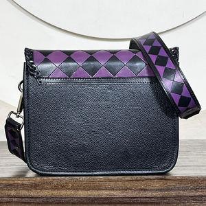 Bolso Bandolera de Cuero Vacuno Hecho a Mano, Estilo Occidental, Precio Bajo, Diseño a Cuadros, para Mujer, OEM ODM - Product Image 6