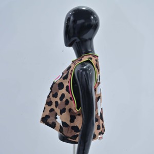Nuevo Jersey Deportivo Corto de Baloncesto para Mujer con Estampado de Leopardo, Malla Transpirable, Cuello Redondo, Sin Mangas, de Poliéster - Product Image 3