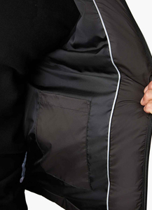 <b>Men's</b> <b>Black</b> Stand Collar Puffer <b>Vest</b> Waterproof Windproof Zipper Closure Casual Winter Outerwear Solid Color Polyester Wadding - Product Image 5