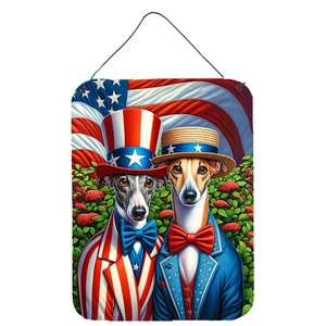 All American Greyhound Wall Door Hanging Prints Aluminum Metal Sign for Kitchen Home Decor Front Door Plaque 12x16 Multicolor - Product Image 1