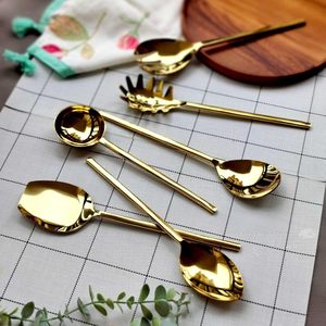 Ensemble d'ustensiles de service en acier inoxydable 304 poli miroir, compatible lave-vaisselle, vaisselle moderne pour la maison, les restaurants et la restauration - Product Image 4