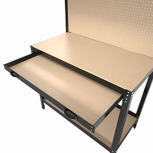 Banco da Lavoro da 63 Pollici con Cassetti e Pannello Forato, Armadio Funzionale per Attrezzi per un'Organizzazione Efficiente - Product Image 4