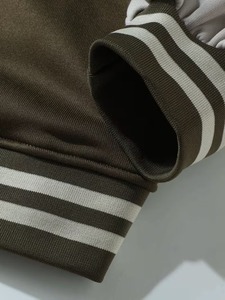 High Quality 100% Cotton <b>Men's</b> <b>Summer</b> Solid Olive Green Varsity <b>Jacket</b> with Patch Designs and Logo Front Print Casual Style OEM - Product Image 2