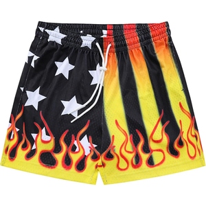 Shorts en maille imprimés personnalisés pour hommes, tissu à séchage rapide, taille élastique, shorts de sport, de gym, décontractés, streetwear - Product Image 4