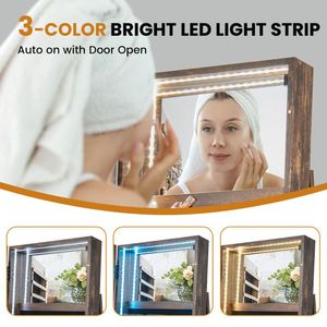 Organiseur de bijoux sur pied avec éclairage LED réglable pour vos objets précieux - Product Image 5