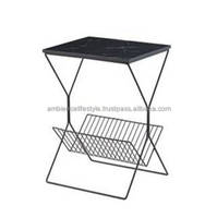 Meilleures ventes Table d'appoint design C Table d'appoint noire avec verre trempé pour la décoration de la maison par Ambience Lifestyle