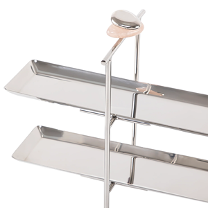 ชั้นวางเค้กสี่เหลี่ยมสแตนเลส 2 ชั้น ชั้นวางเสิร์ฟแบบใช้ซ้ำได้ - Product Image 3