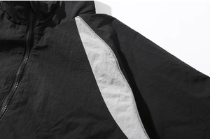 Survêtement coupe-vent personnalisé hommes femmes noires coupe-vent en nylon vierge pour hommes pull-over veste pour hommes - Product Image 4