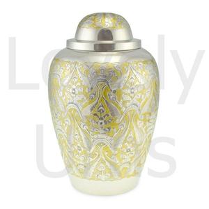 Urna Funeraria de Latón Clovelly para Adultos, Urna Conmemorativa de Metal Dorado y Plateado para Cenizas Humanas, Hecha a Mano, Fabricante OEM ODM - Product Image 2
