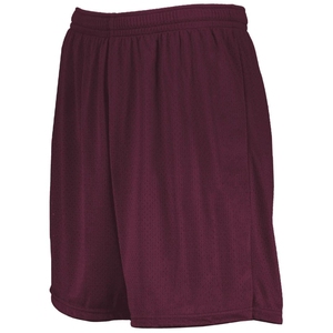 Shorts de sport pour homme en mesh marron, taille élastique, couleur unie, respirant, en polyester, pour le basketball/la course à pied. - Product Image 2