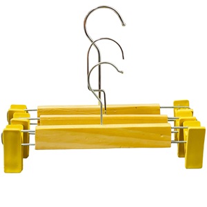 Perchas de madera de alta calidad con clips ajustables Perchas de pantalones de madera de Bajo MOQ para tiendas de ropa hechas en Vietnam - Product Image 6