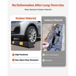 "72 Inch Heavy Duty <b>Rubber</b> Curb Garage Floor Stopper with Reflective <b>Strips</b> for Vehicles" - Product Image 3