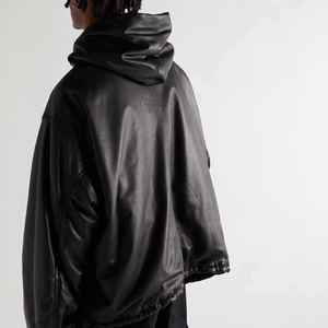 Modern Genuine Leather Winter Hoodie Premium Quality <b>Men</b>’s <b>Hoodies</b> Collection for <b>Men</b> Women Featuring Hooded Outerwear - Product Image 6