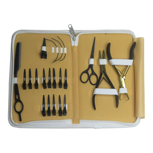 Customized Label Commercial Use Hair <b>Extension</b> Kits Hot Surgical Grade Stainless Steel Micro Nano Rings <b>Beads</b> Pliers Tools - Product Image 2