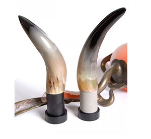 100% Natural Buffalo Horn Decorative Pairs With Metal Stand Tableware Birthday Parties <b>Decoration</b> Buffalo Horn - Product Image 6