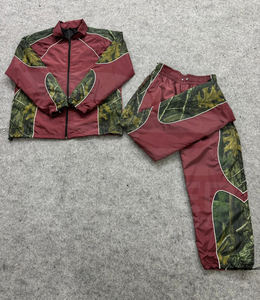 2026 Casual Wear <b>Trouser</b> and Jacket 100% Nylon Water Proof Reflective Lines Camo Design Windbreaker Tracksuit For <b>Men's</b> - Product Image 3