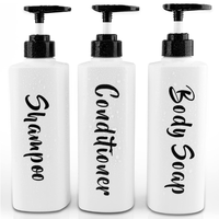 500ml Vide Ambre Plastique Lotion Pompe Presse Bouteilles Huile Maquillage Cosmétique Distributeur Conteneurs Liquide Corps Savon avec Pompe Noire