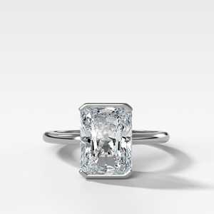 Bagues de fiançailles solitaires minimalistes en or massif 10K/14K/18K avec diamant radiant de laboratoire de 3 carats serti clos, certifié IGI, pour mariage et demande en mariage - Product Image 5
