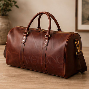 Sac de voyage en cuir véritable personnalisé avec logo 2026, disponible en OEM/ODM, sac de voyage en cuir imperméable, sac en cuir imperméable - Product Image 4