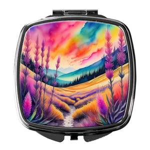 Espejo de maquillaje de viaje compacto colorido para mujer Liatris espejo decorativo de bolsillo de mano plegable regalo para niñas - Product Image 1