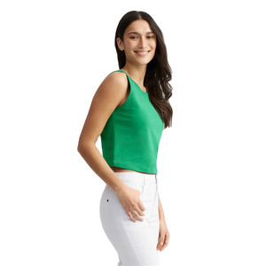 2026 Womens Green Ribbed <b>Crop</b> Tank <b>Top</b> Slim Fit Casual Vest for Summer Street Style Yoga and Daily Wear - Product Image 1