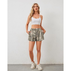 กางเกงขาสั้นแฟชั่นสตรีทแวร์ลายพรางสำหรับออกกำลังกายผู้ชาย สกรีนโลโก้ได้ ผ้าคอตตอนเนื้อหนา กางเกงวิ่งมีเชือกผูก - Product Image 4