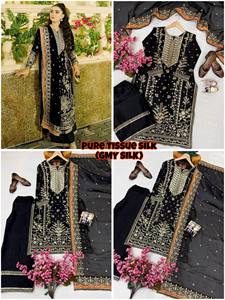 Salwar Kameez pakistanais noir de luxe brodé avec dupatta – Tenue ethnique de créateur pour femme, idéale pour les mariages et les fêtes - Product Image 5