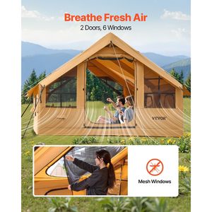 Carpa Inflable de Lujo para Glamping de 5-8 Personas, Fácil de Instalar con Bomba Manual, 2 Claraboyas y Toldo - Product Image 6