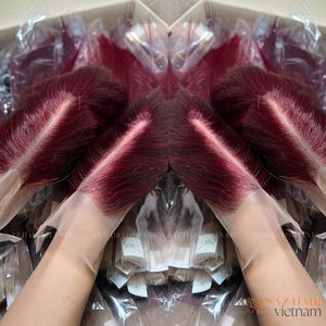 ลูกไม้ใสมองไม่เห็น2x6ส่วนส่วนตรงกลางสีแดงสีแดงเบอร์กันดีไวน์โทนสีคนผมจากเวียดนาม - Product Image 4